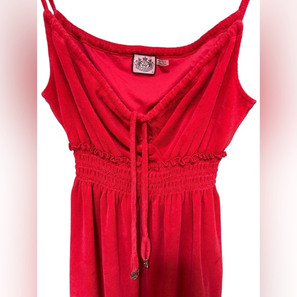 Vintage Juicy Couture Terry Cloth Dress Red, Authentic Y2K, Made in USA, Size L - Picture 9 of 11